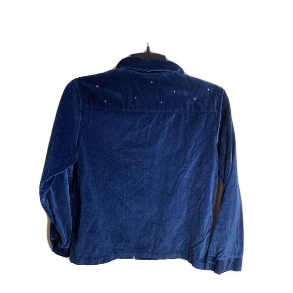 Quacker Factory Womens Medium Dark Blue Full Zip Jacket with Bling - Picture 2 of 10